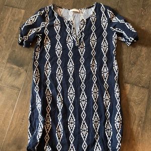 Everly dress. Navy and white print. Size small.